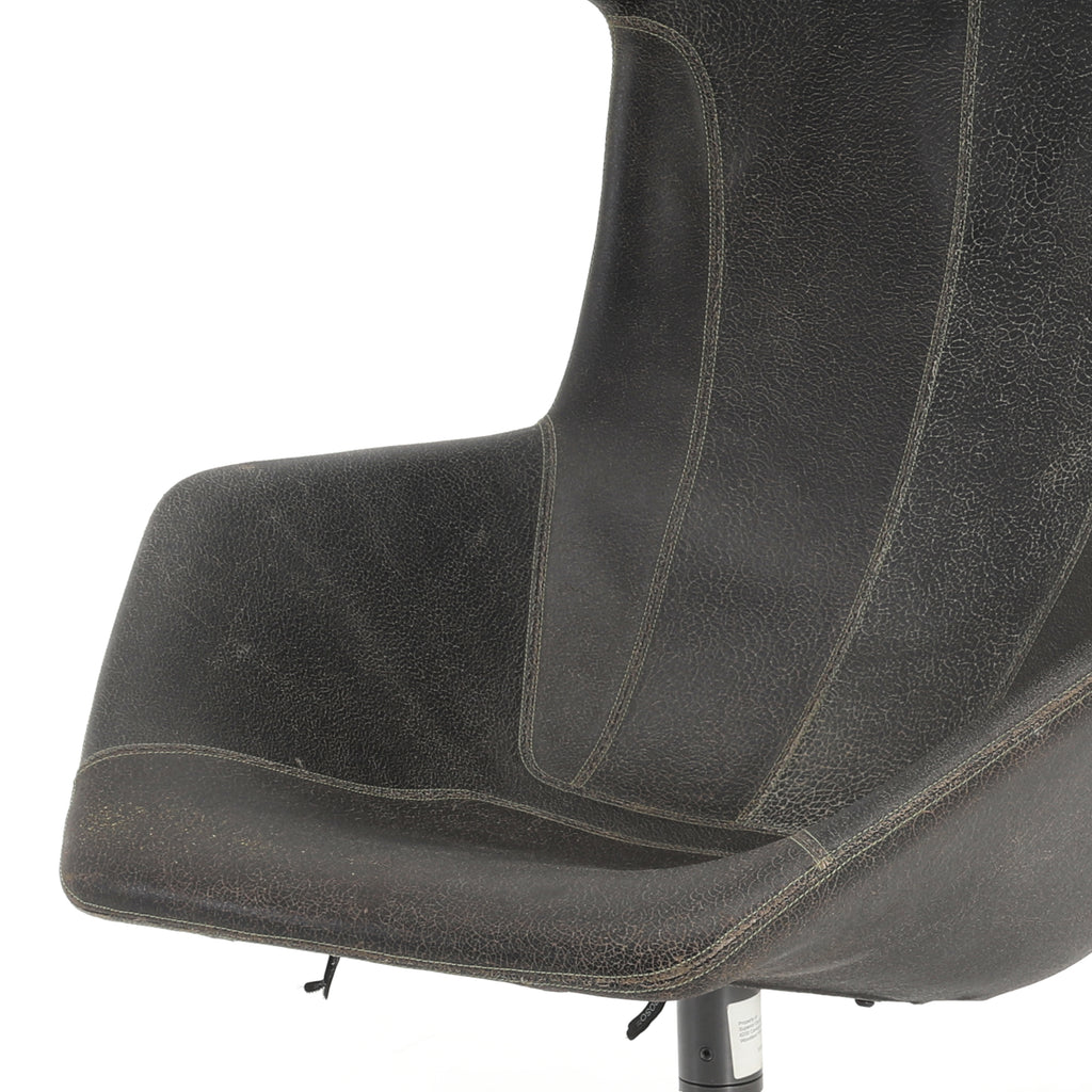 Moroso Black Wingback Leather Chair