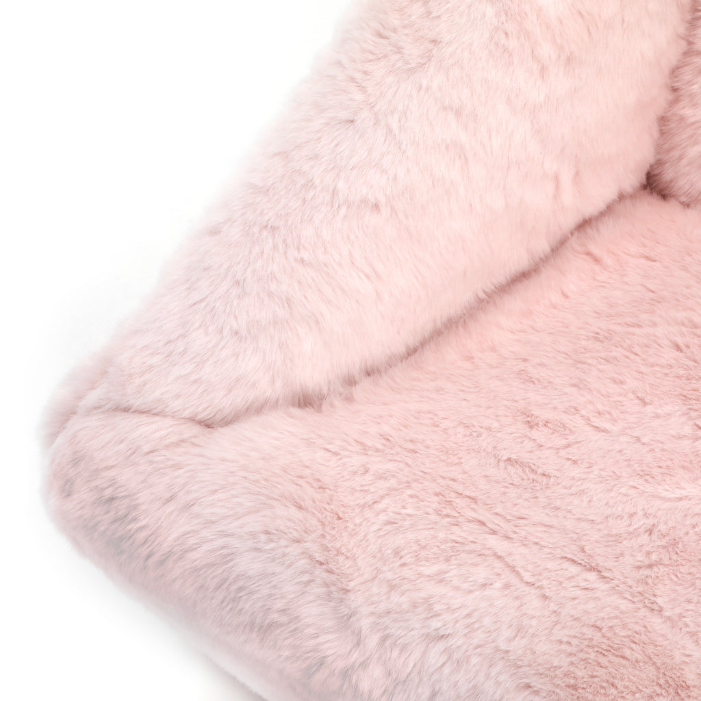 Pink Faux Fur Cube Chair