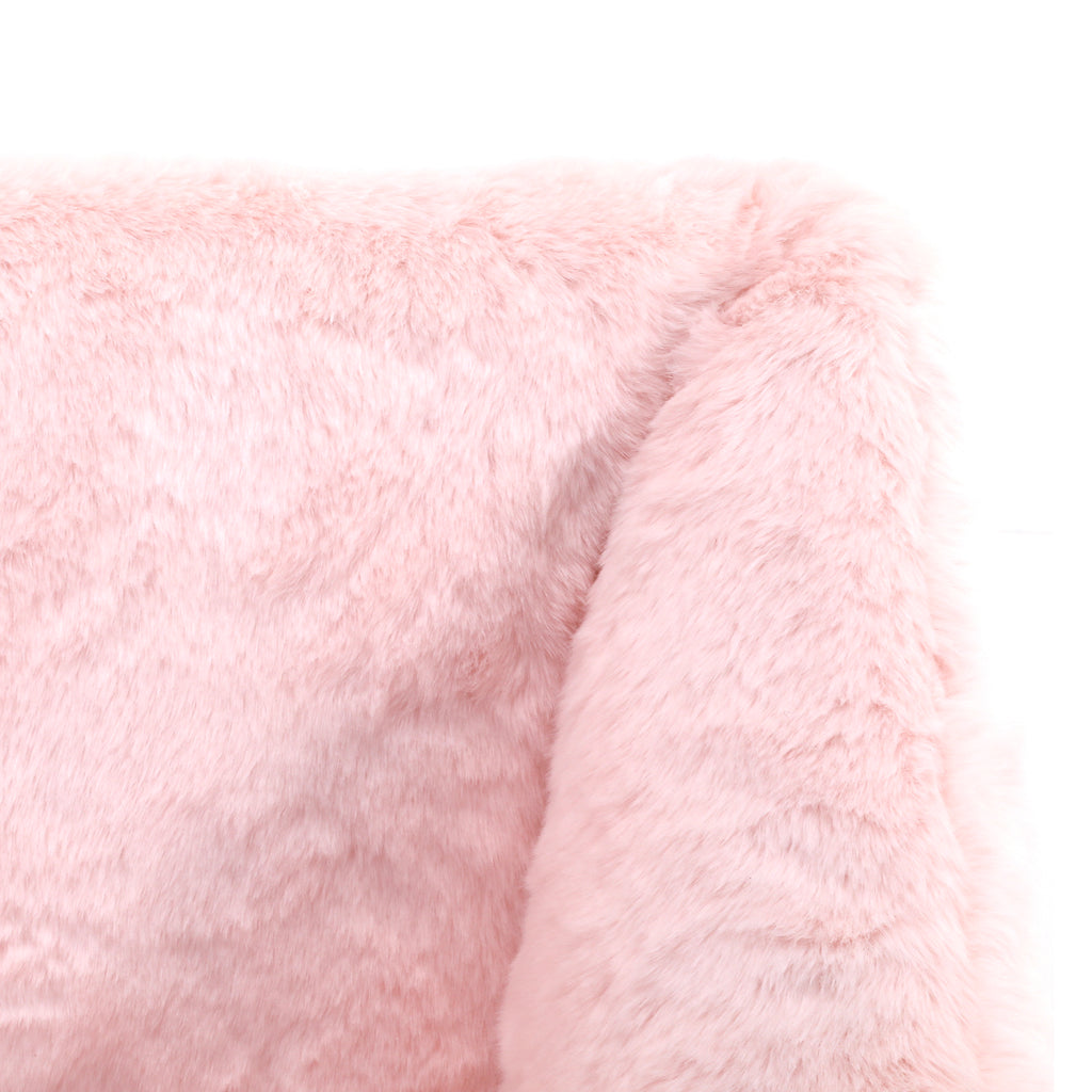 Pink Faux Fur Cube Chair