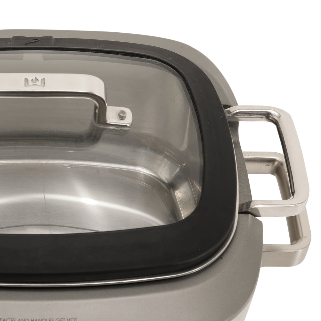 Stainless Steel Wolf Gourmet Multi Cooker with Red Knob