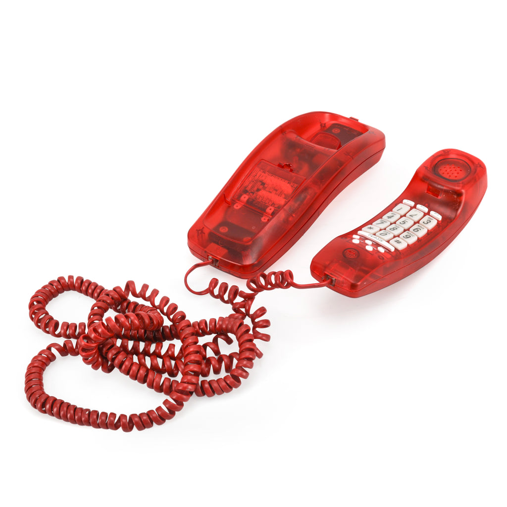 Clear Red Acrylic Phone w/ Caller ID