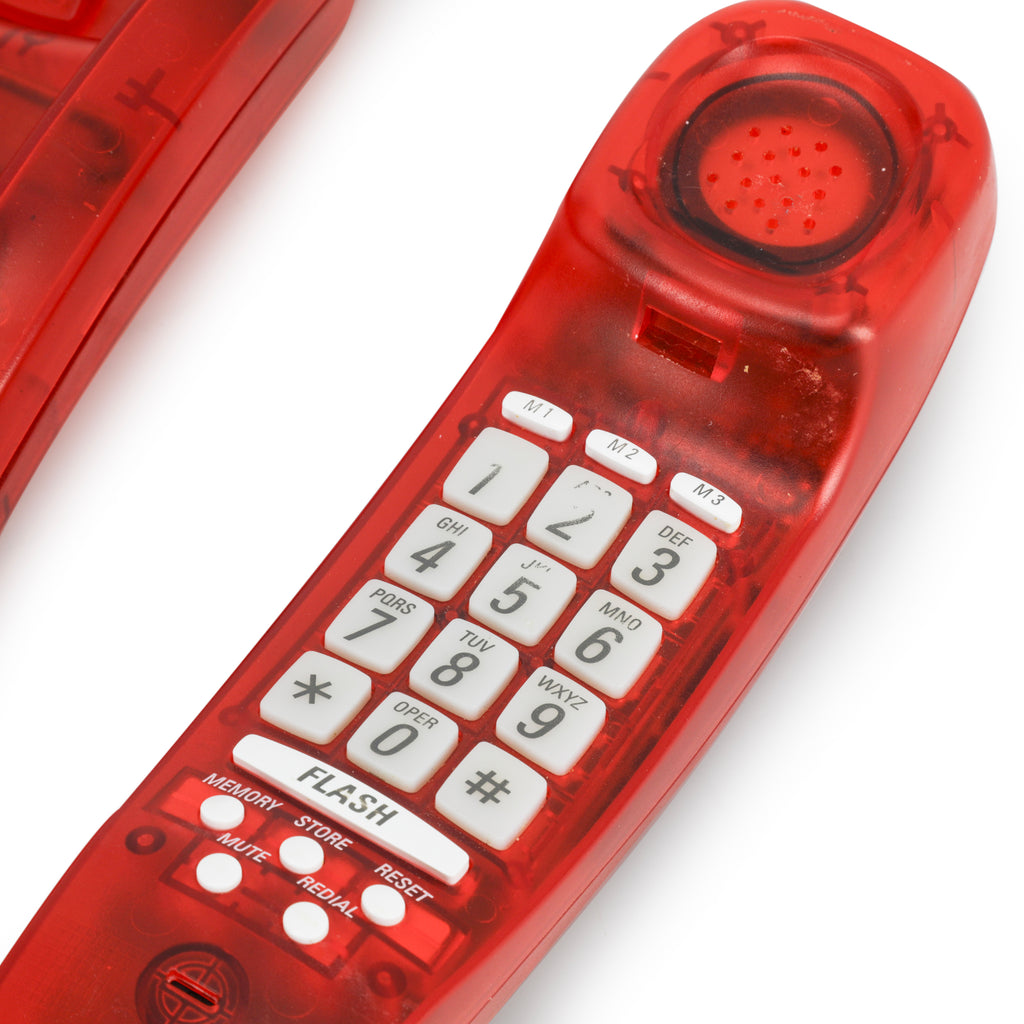 Clear Red Acrylic Phone w/ Caller ID