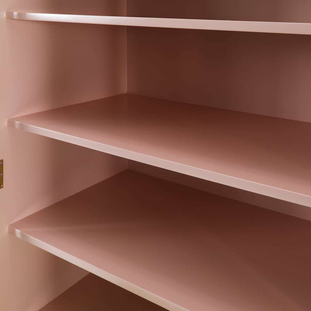 Pink Standing Shelf with Cane Doors