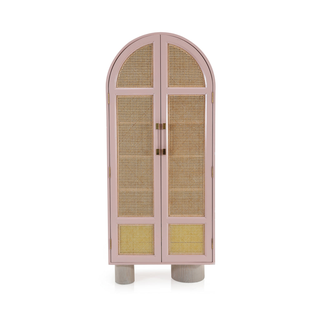 Pink Standing Shelf with Cane Doors