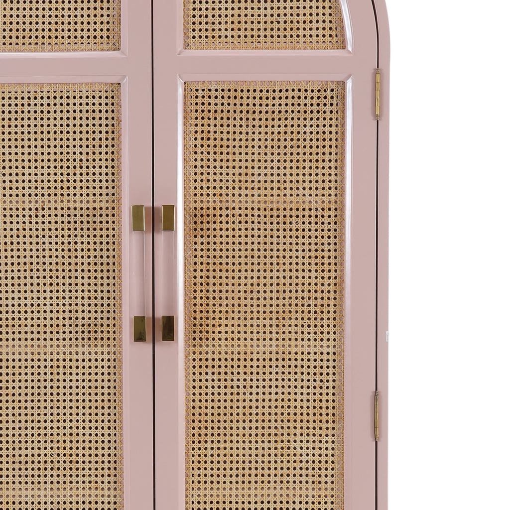 Pink Standing Shelf with Cane Doors