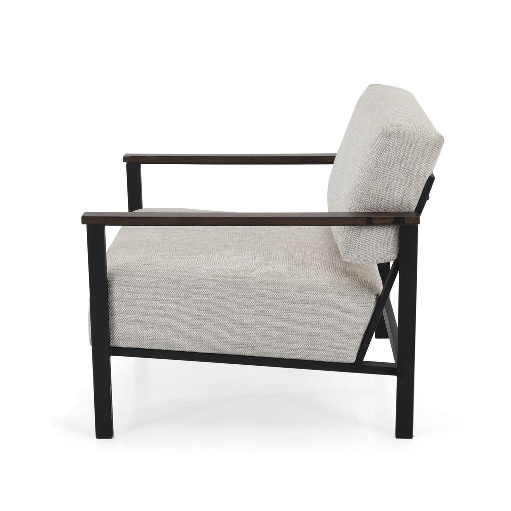Beige & Black Modern Arm Chair