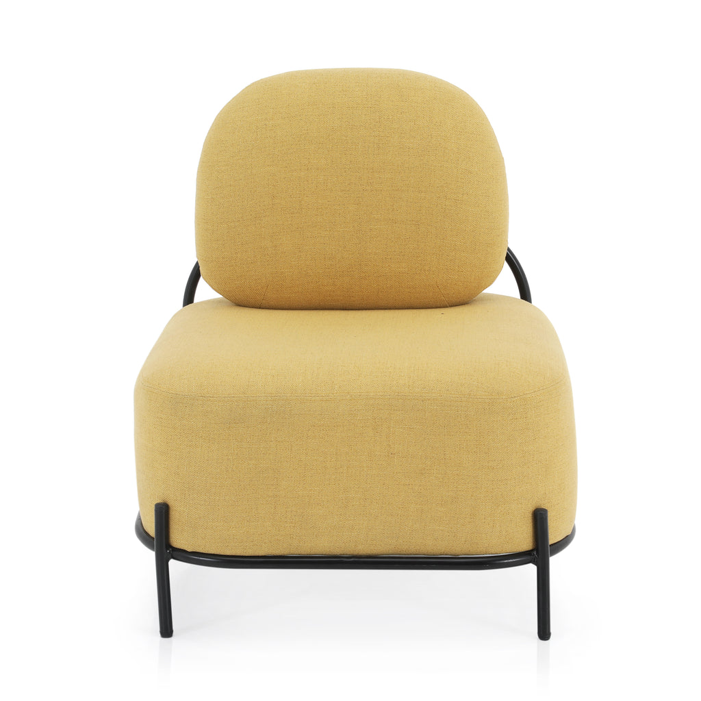 Yellow Linen Accent Chair