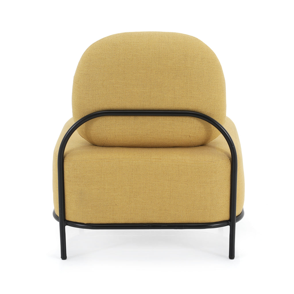 Yellow Linen Accent Chair