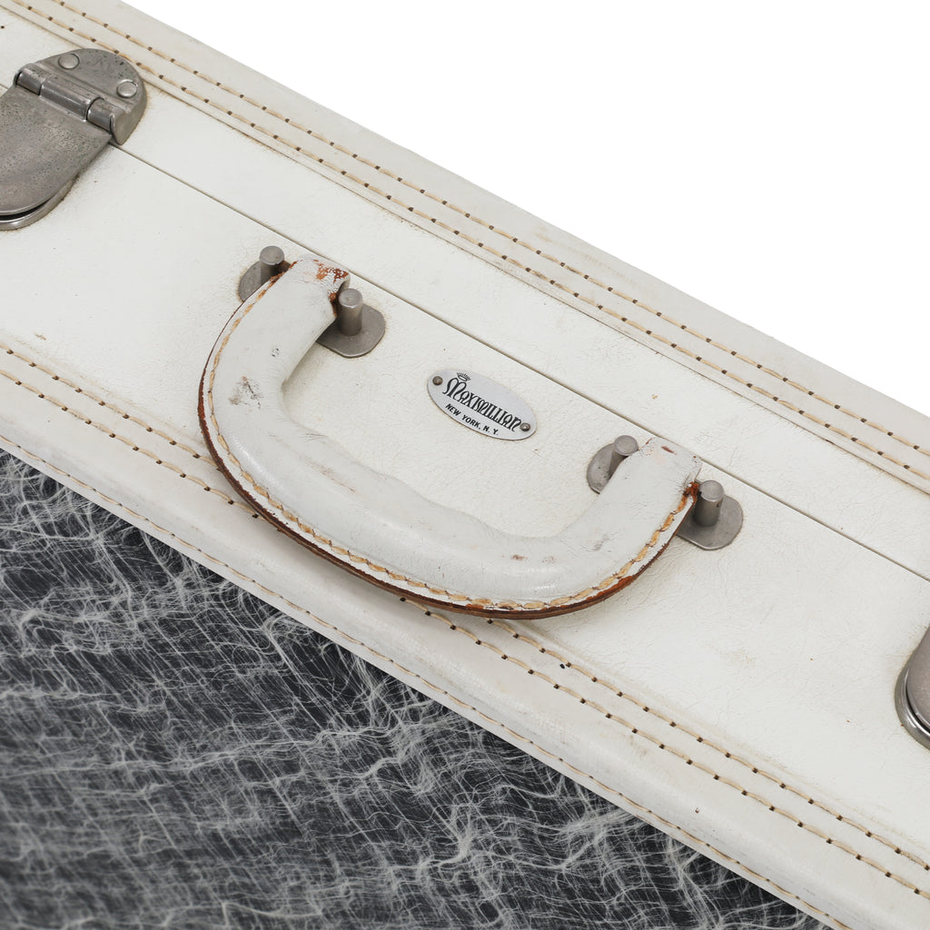 White / Grey Maximillian Small Leather Suitcase