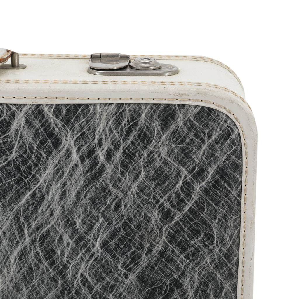 White / Grey Maximillian Small Leather Suitcase