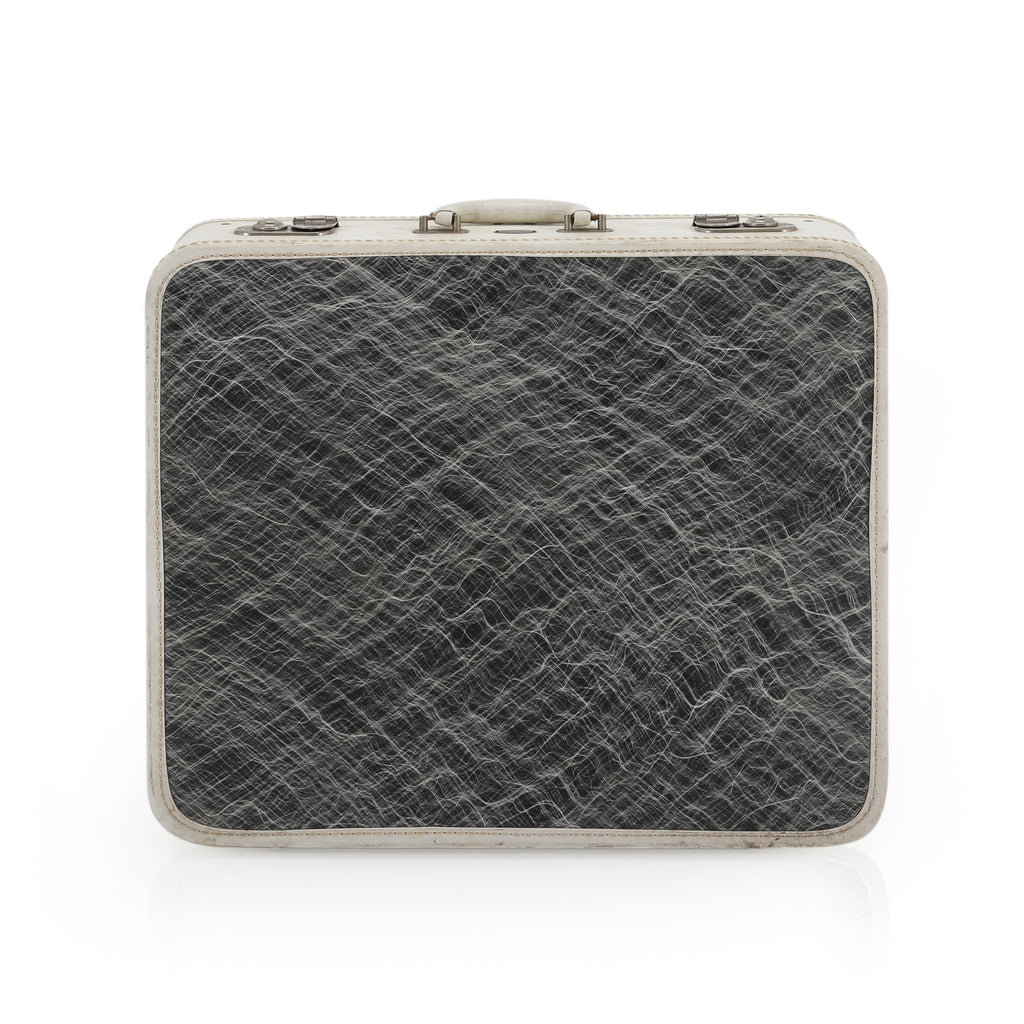 White / Grey Maximillian Medium Leather Suitcase