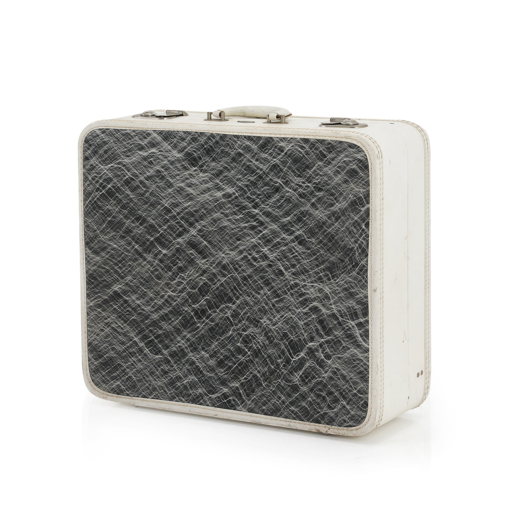 White / Grey Maximillian Medium Leather Suitcase