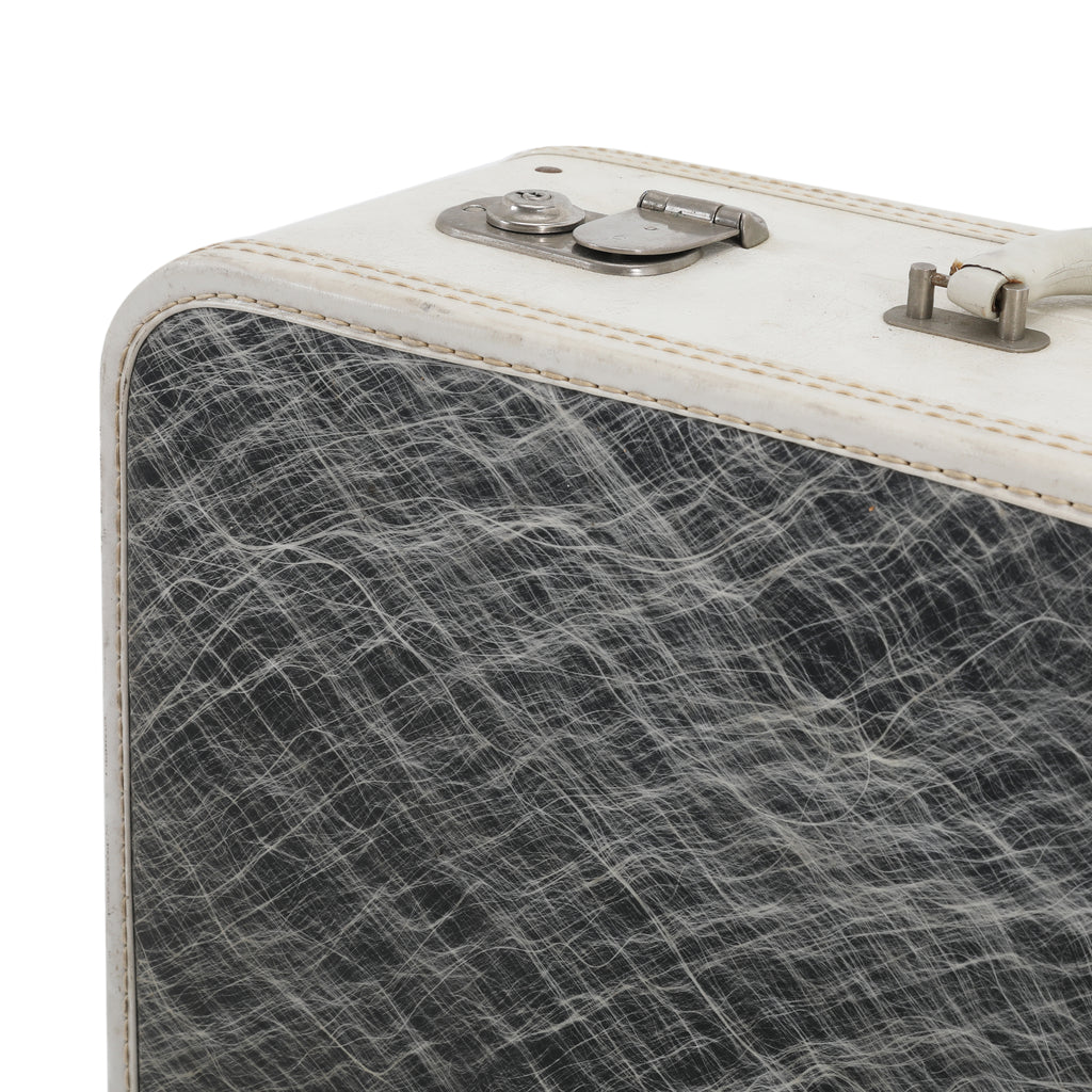 White / Grey Maximillian Medium Leather Suitcase
