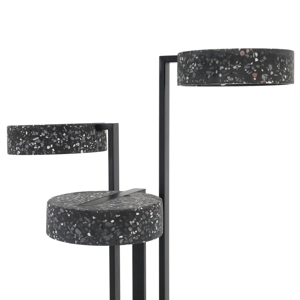 Black Concrete 3-Headed Floor Lamp