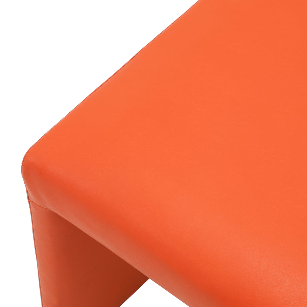 Orange Leather Bench