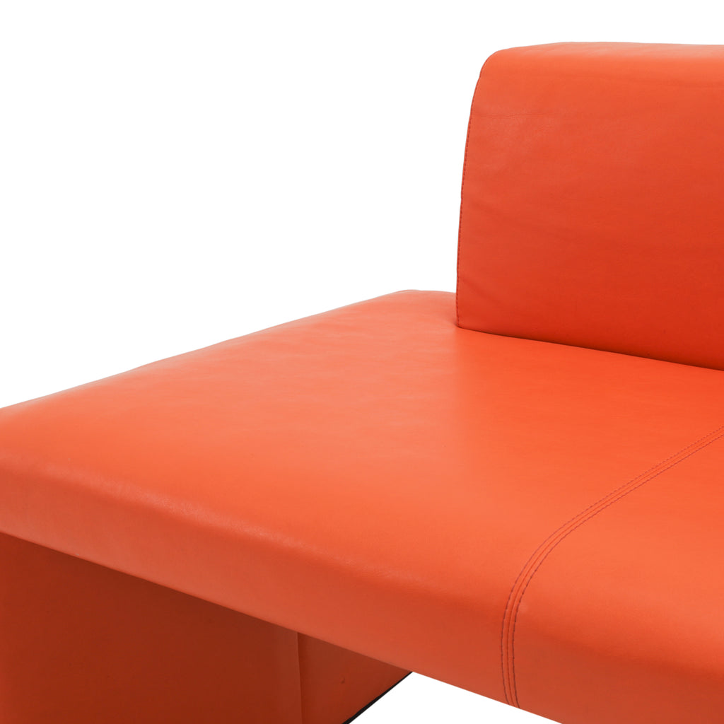 Orange Leather Bench