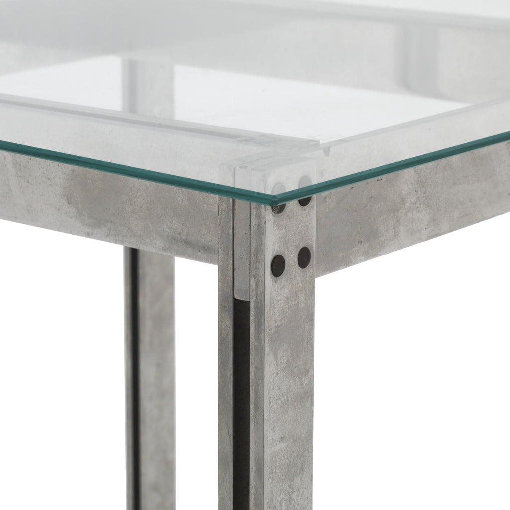 Modernica Glass Split Rail Square Side Table