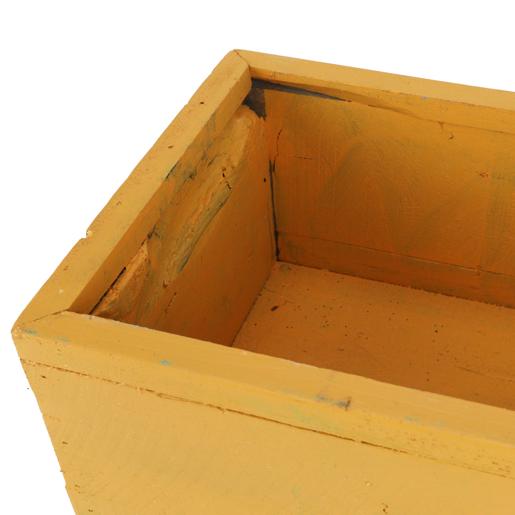 Shallow Yellow Wooden Crate