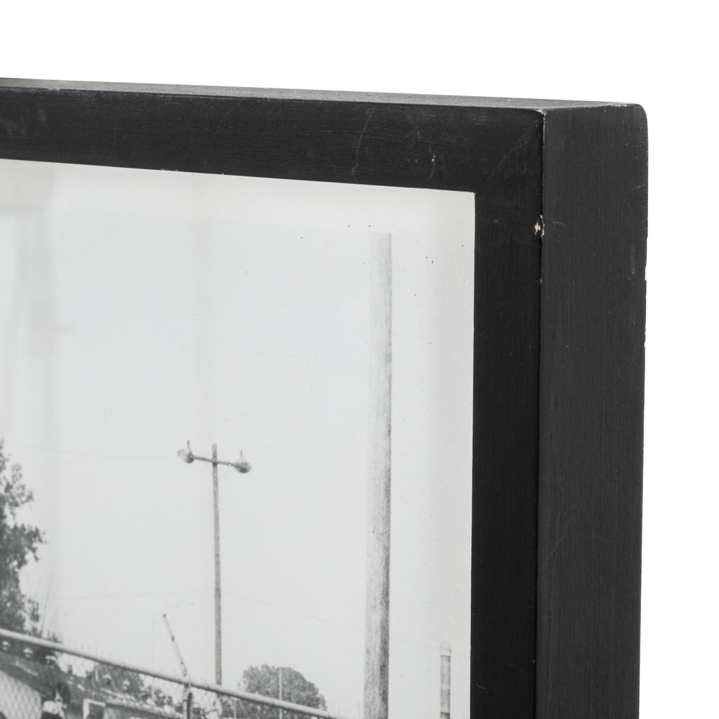 0271 (A+D) B&W Photograph of Vintage Race Car #99 - Black Frame
