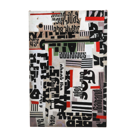 (A+D) Large Red & Black Mixed Typography Collage
