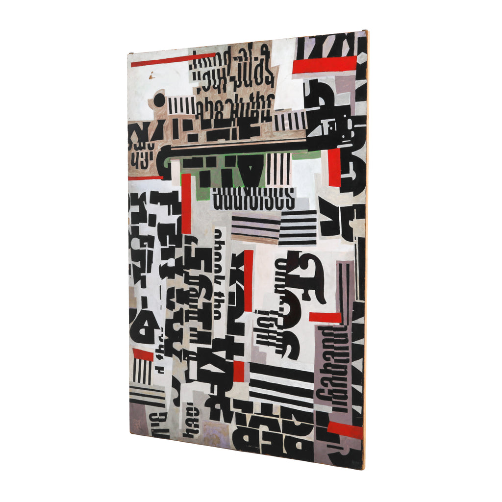 (A+D) Large Red & Black Mixed Typography Collage