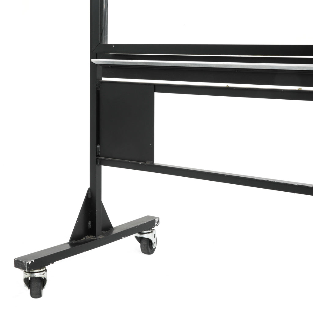 Clear Rolling Dry Erase Board w/ Black Metal Frame