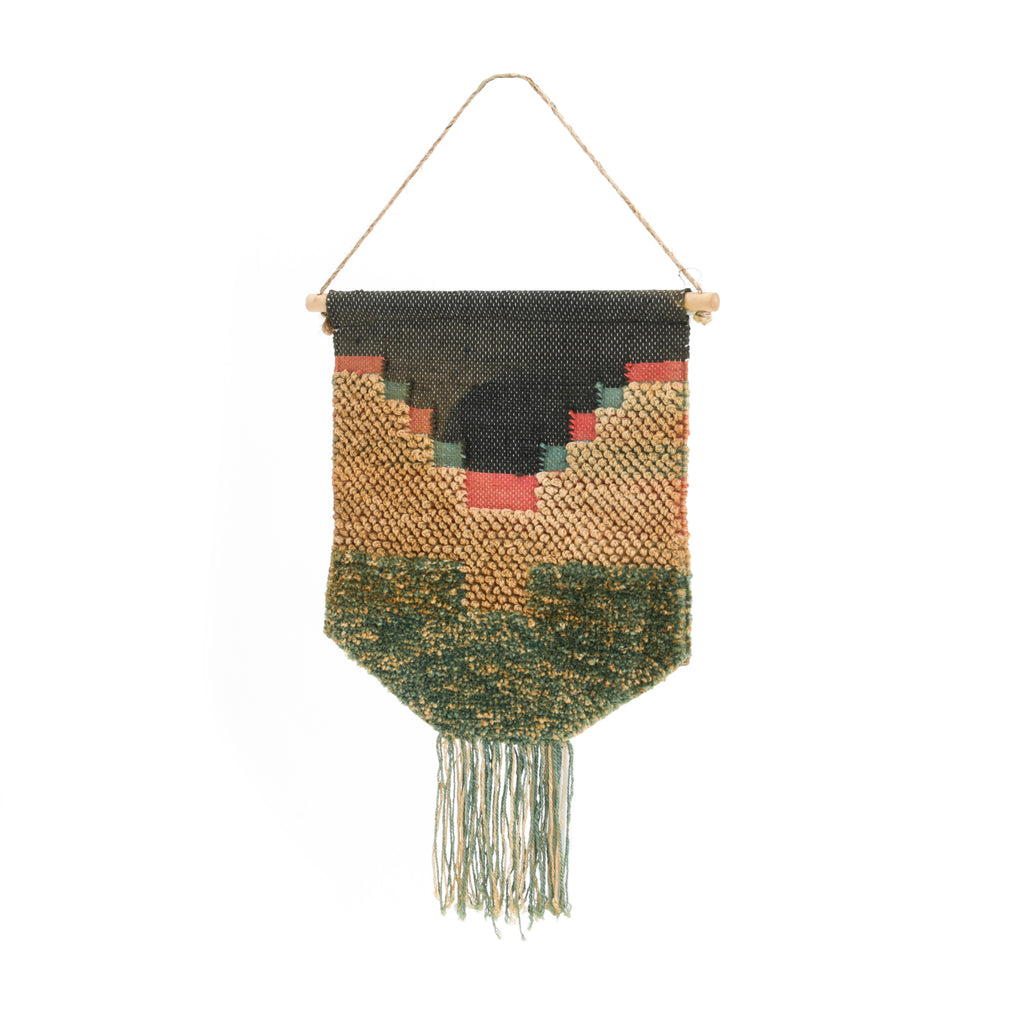 Black And Green Hanging Macrame (A+D)