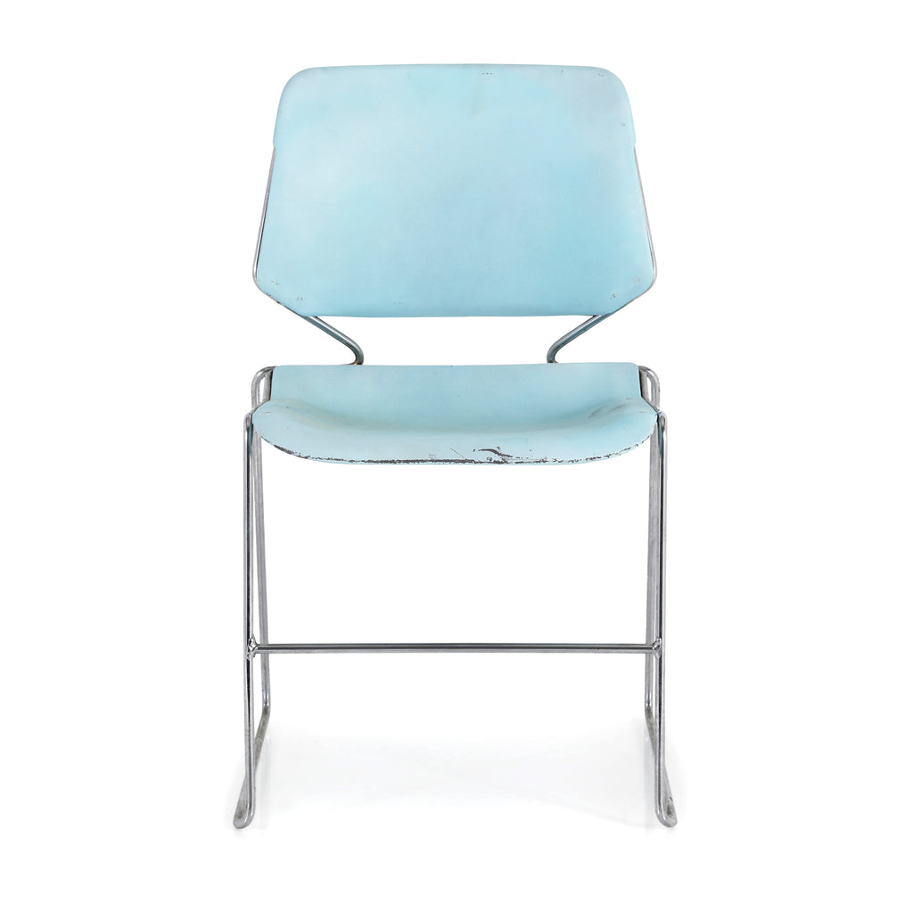 Light Blue Stackable 70s Modern Side Chair