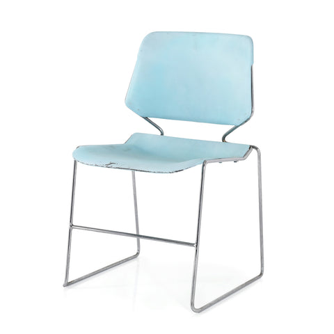 Light Blue Stackable 70s Modern Side Chair