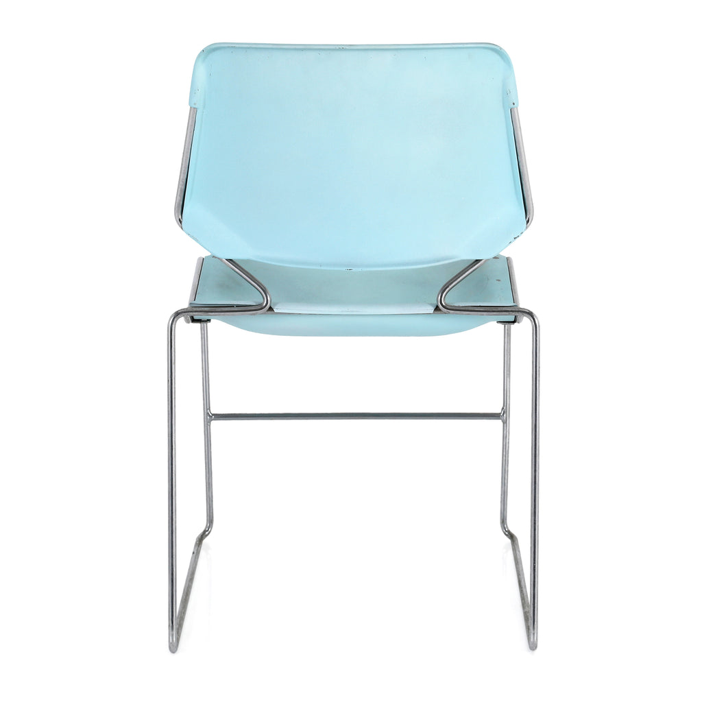 Light Blue Stackable 70s Modern Side Chair