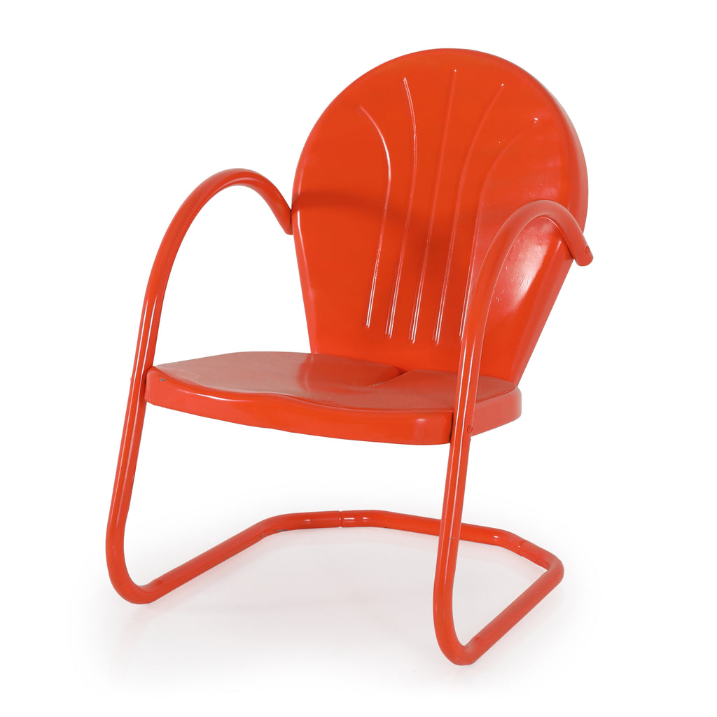Bright Orange Metal Outdoor Cantilever Chair