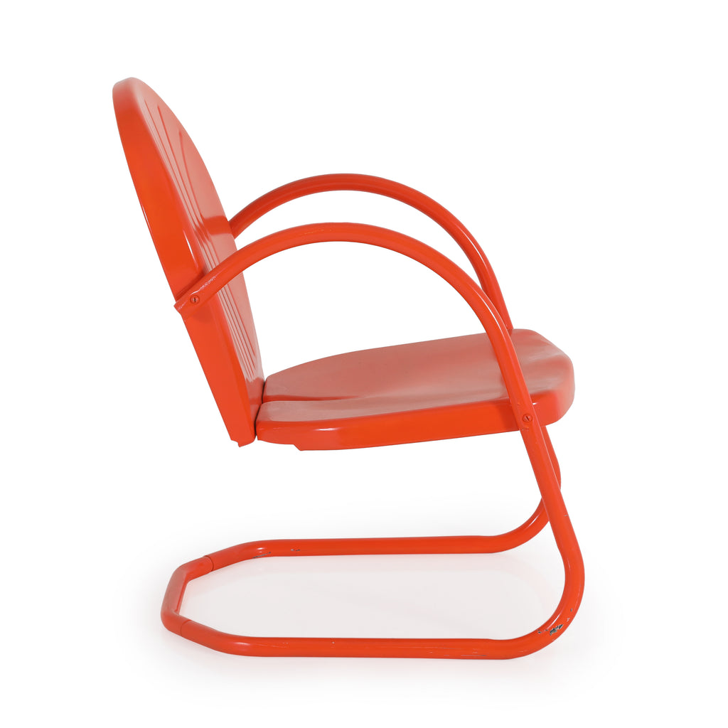 Bright Orange Metal Outdoor Cantilever Chair