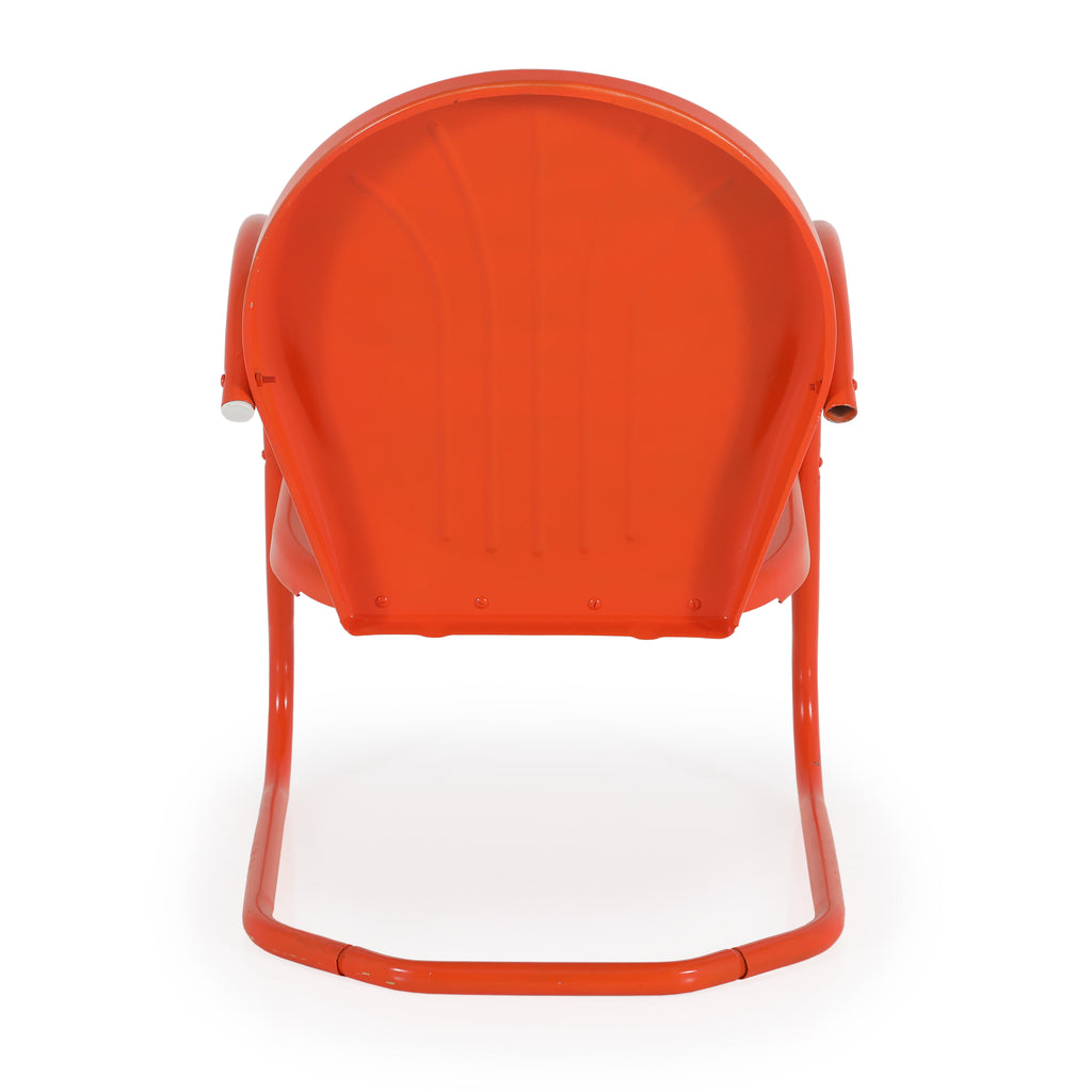 Bright Orange Metal Outdoor Cantilever Chair