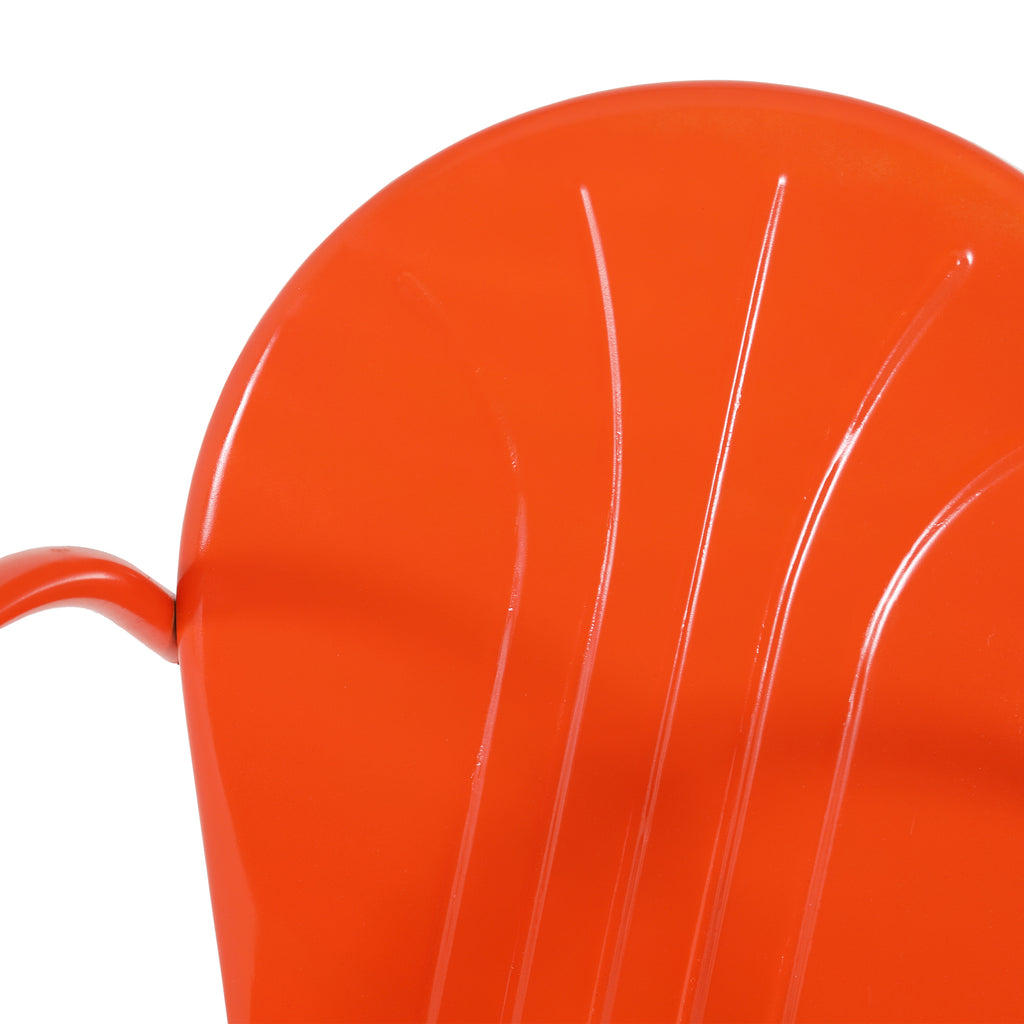 Bright Orange Metal Outdoor Cantilever Chair