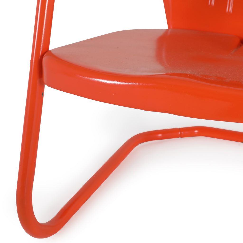 Bright Orange Metal Outdoor Cantilever Chair