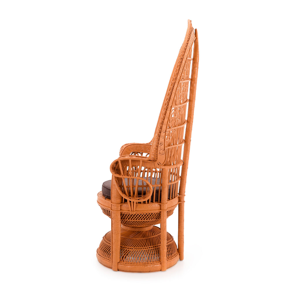 Orange Brown Large Peacock Chair