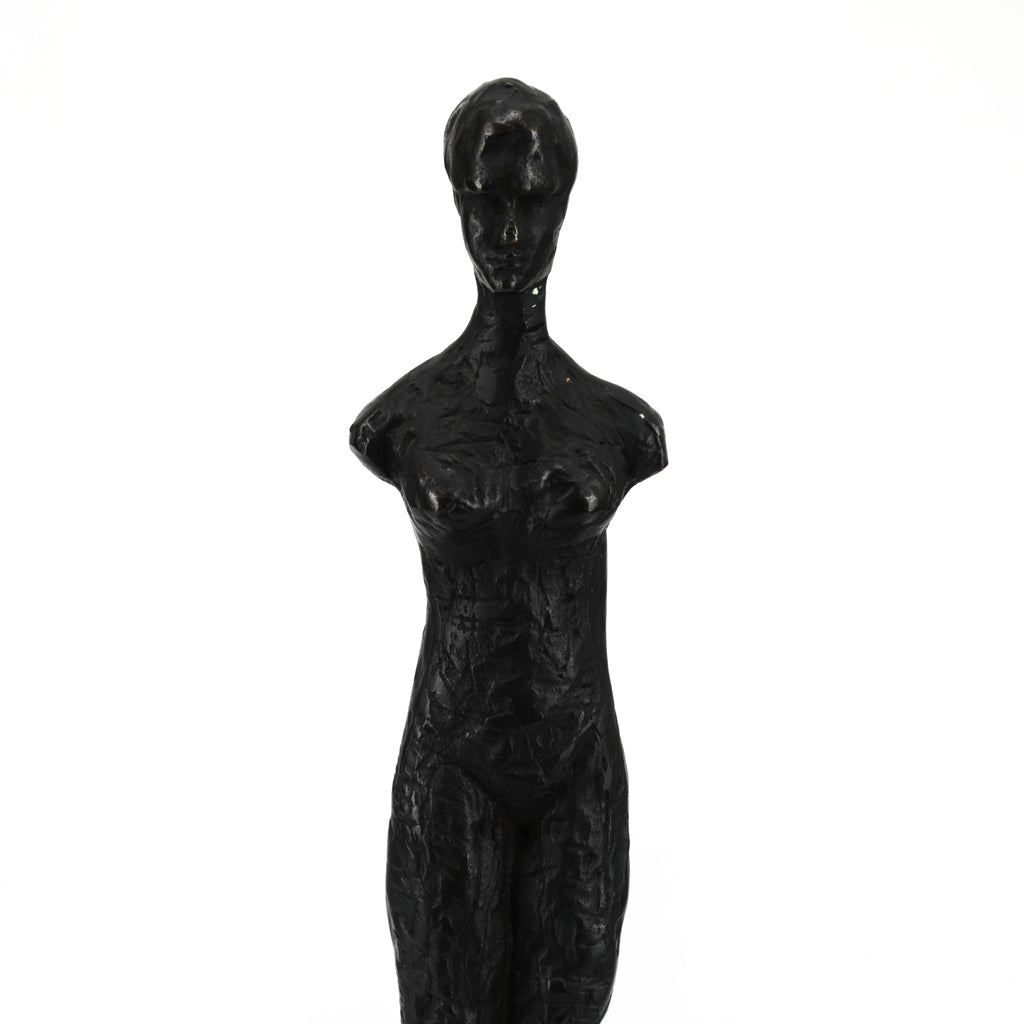 Skinny Black Statue with a Marble Base (A+D)