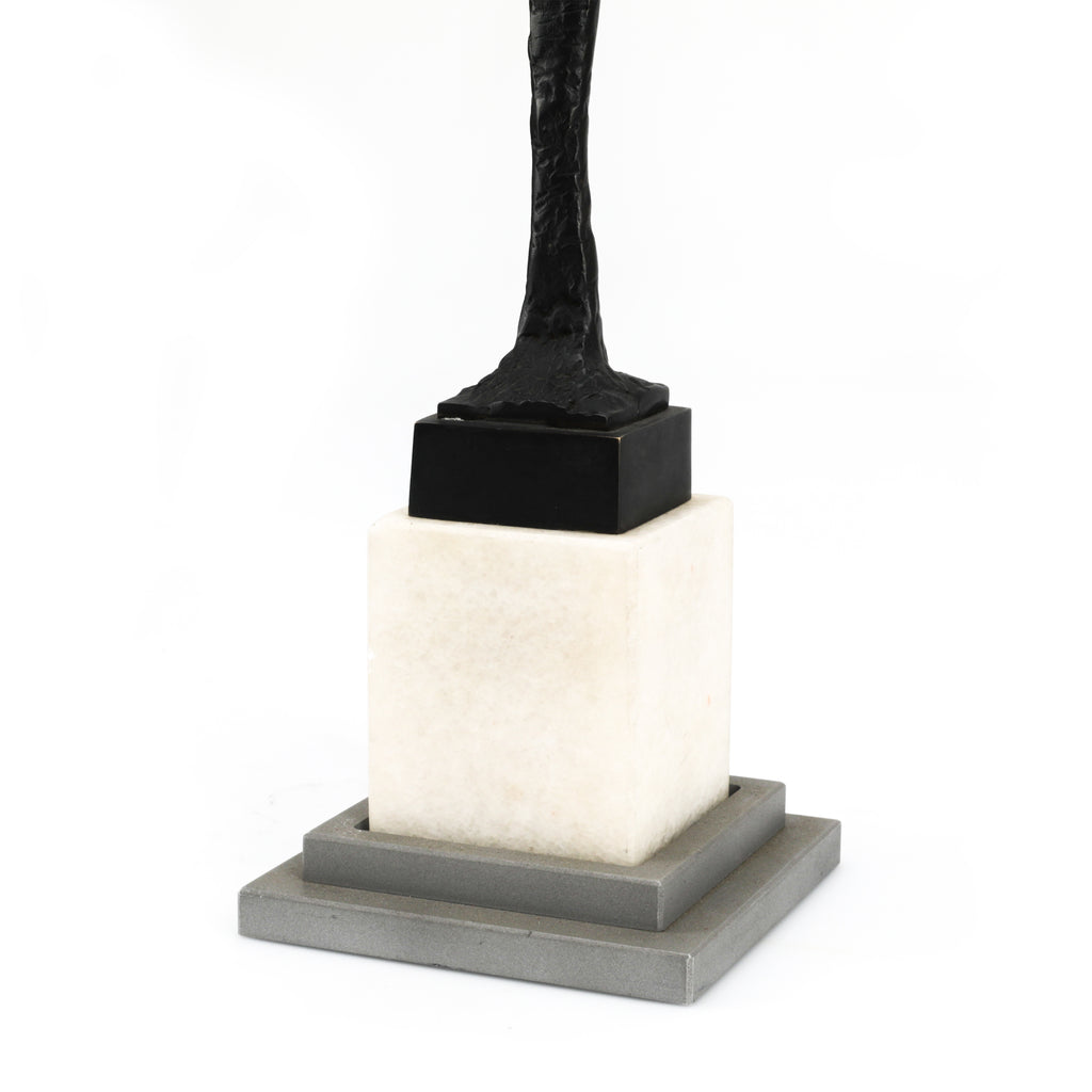 Skinny Black Statue with a Marble Base (A+D)