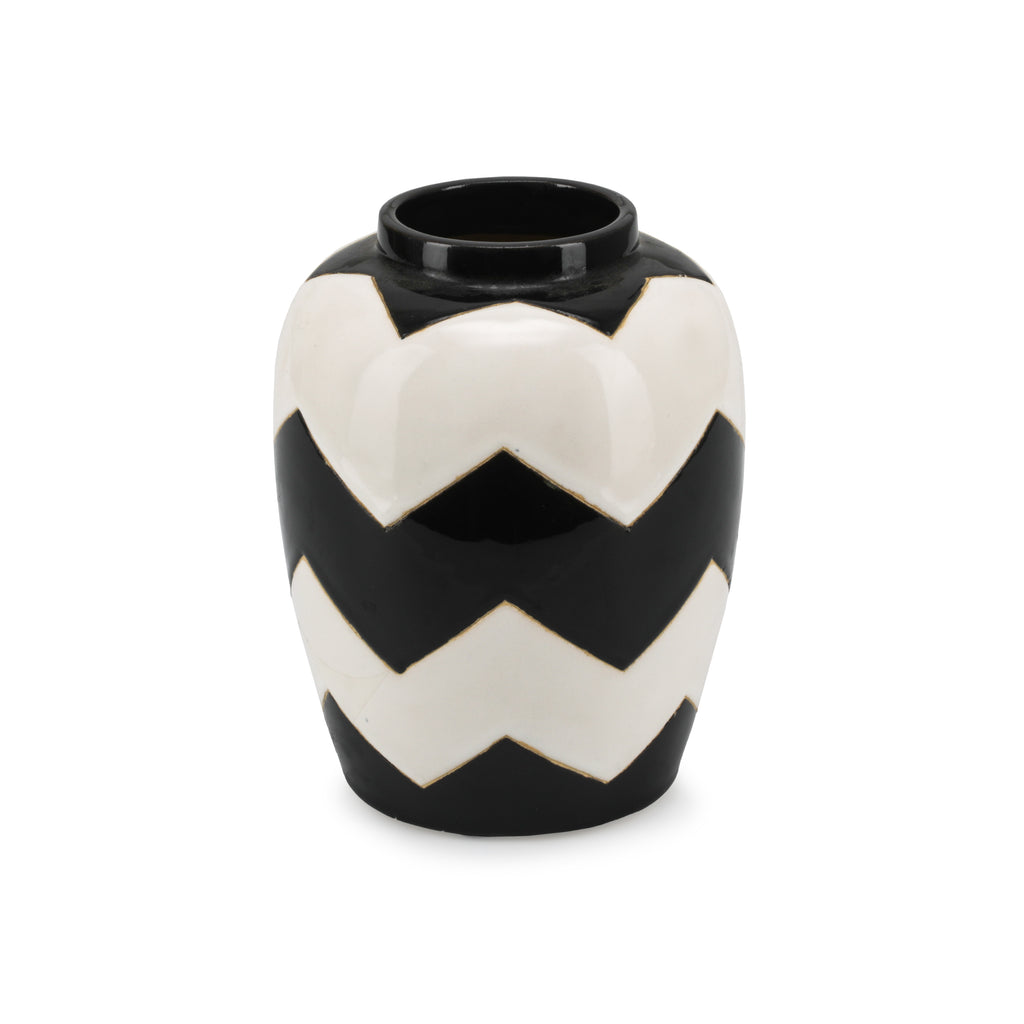 Black And White Zig Zag Vase