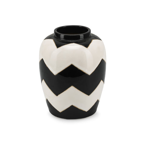 Black And White Zig Zag Vase