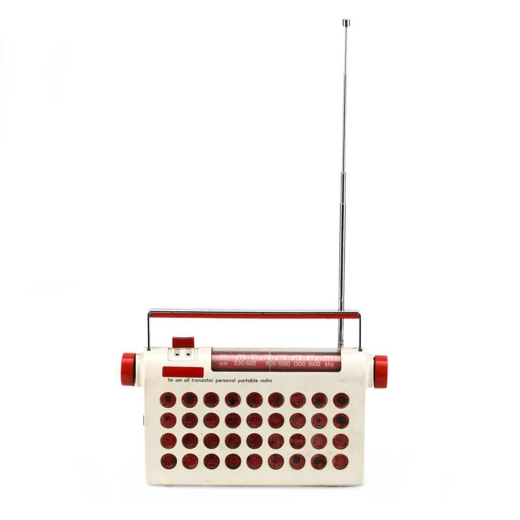 Red and Cream Portable Radio