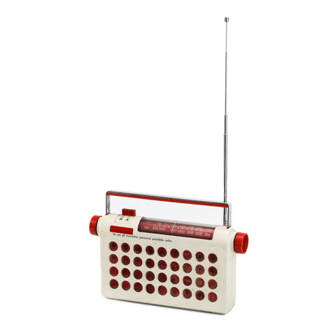 Red and Cream Portable Radio