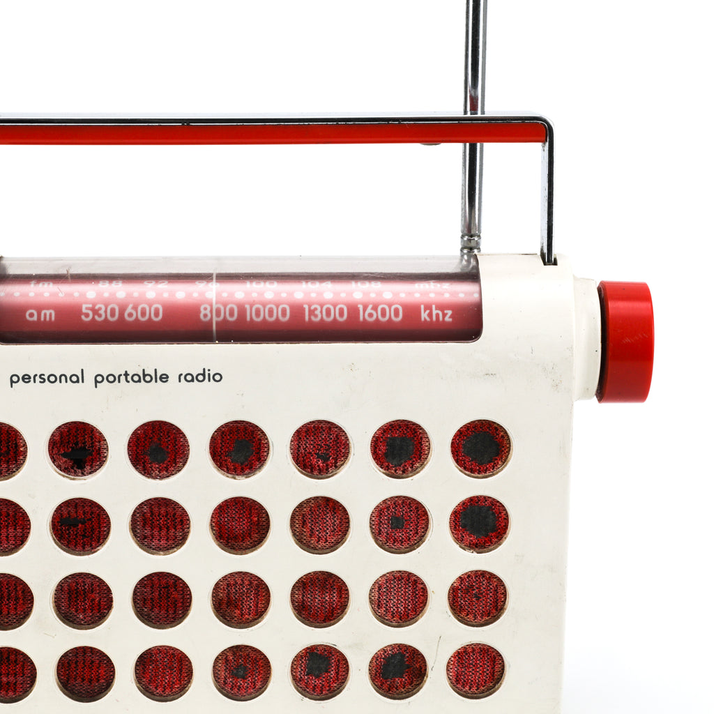 Red and Cream Portable Radio