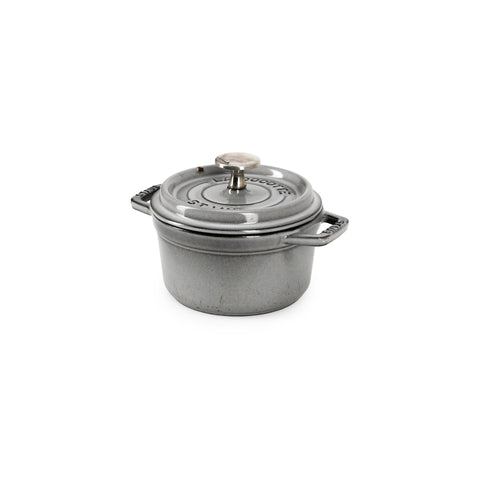 Small Grey Cast Iron Staub Dutch Oven (A+D)