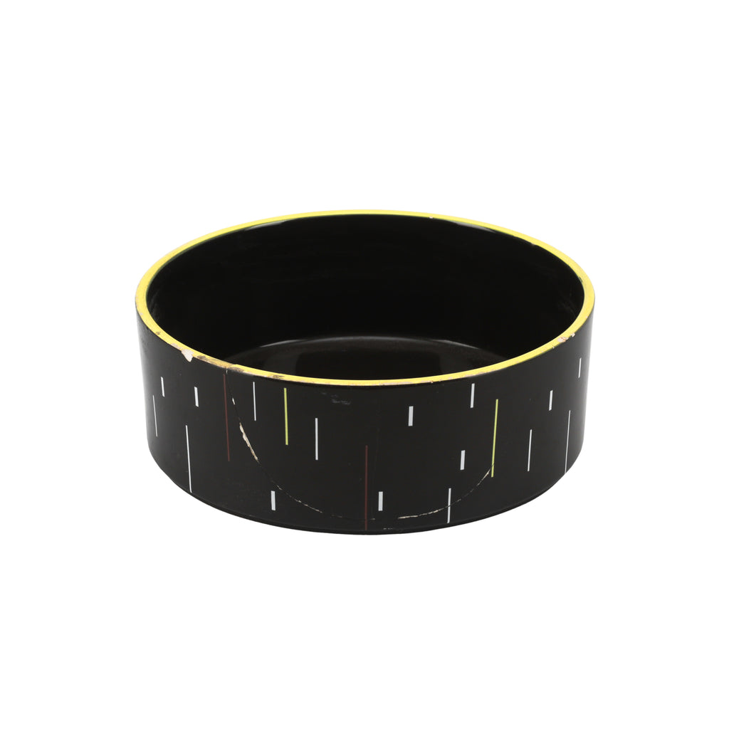 Black Bowl With Yellow Rim