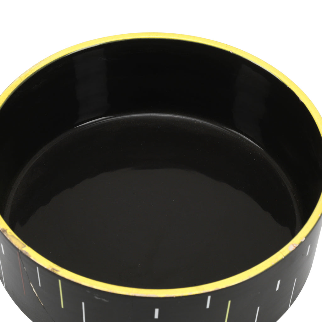 Black Bowl With Yellow Rim