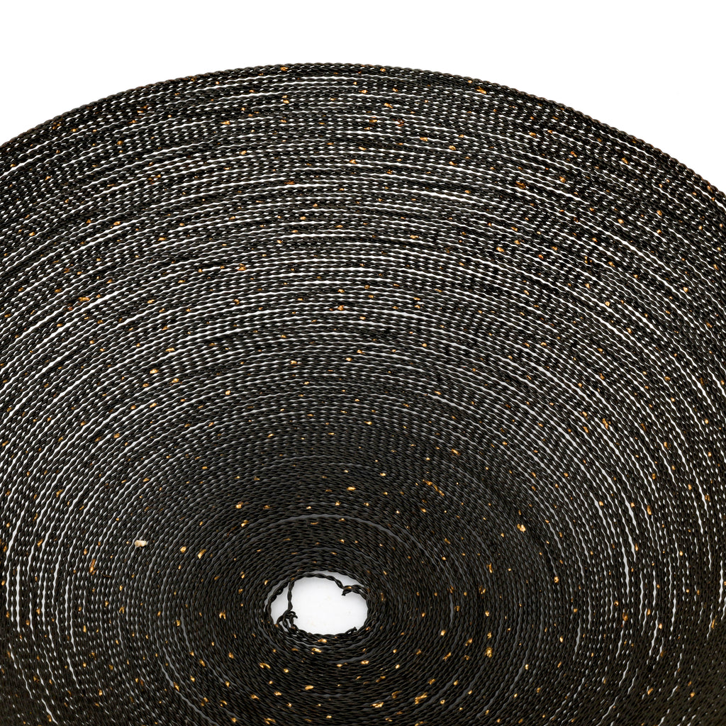 Large Black Wire Bowl with Gold Flecks