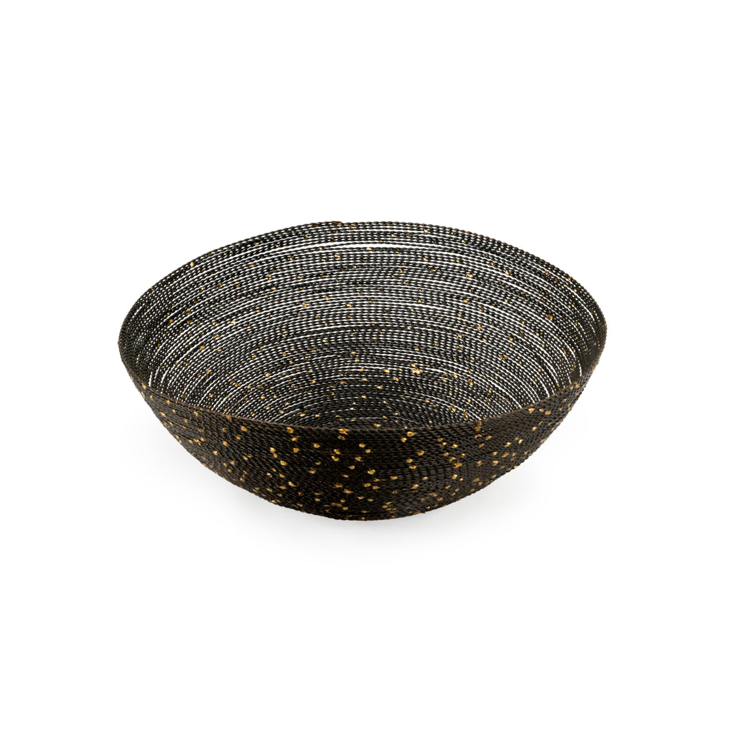 Small Black Wire Bowl with Gold Flecks