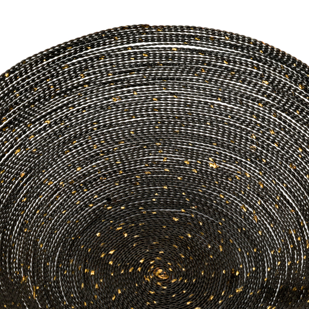 Small Black Wire Bowl with Gold Flecks