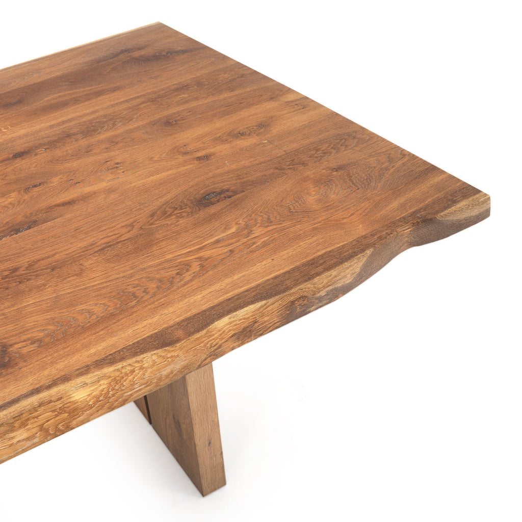 Dakota Live Edge Natural Wood Rectangle Dining Table